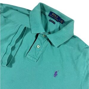 Polo Ralph Lauren Mens Classic Fit Short Sleeve Pique Polo Shirt Teal Green LG